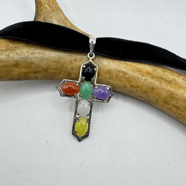 Vintage Silver Jade Pendant