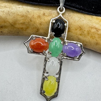 Vintage Silver Jade Pendant