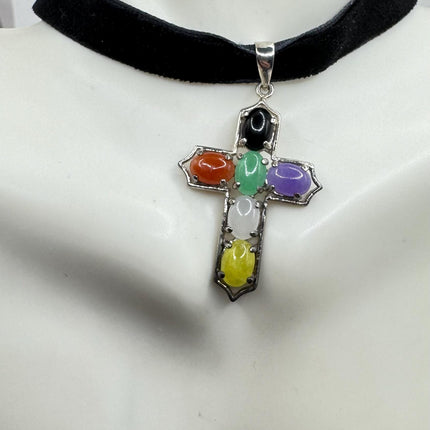 Vintage Silver Jade Pendant
