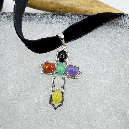Vintage Silver Jade Pendant