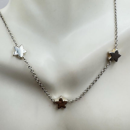 Vintage Silver Necklace | Tiny Star Gliding Charm Pendant | 925 Sterling Silver Delice Chain Necklace | Minimalist Everyday Jewelry