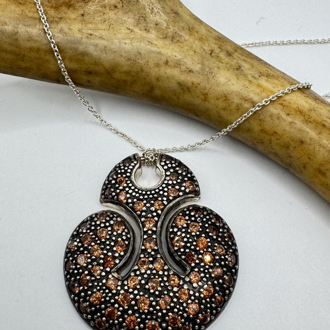 vintage smoky topaz Necklace Dainty 925 Sterling Silver Chain, Delicate Design