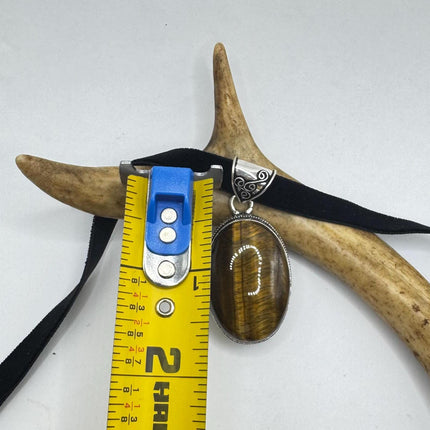 vintage tiger’s eye choker Silver, White Bronze, Tigers Eye,Antique Design, Boho Necklace