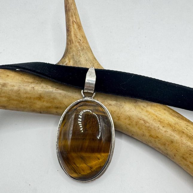 vintage tiger’s eye choker Silver, White Bronze, Tigers Eye,Antique Design, Boho Necklace