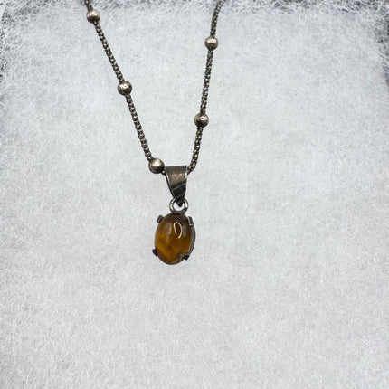 Vintage Silver Tigers Eye Necklace