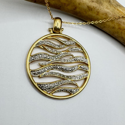 Vintage White diamond 925 Sterling Silver Necklace - Antique Design