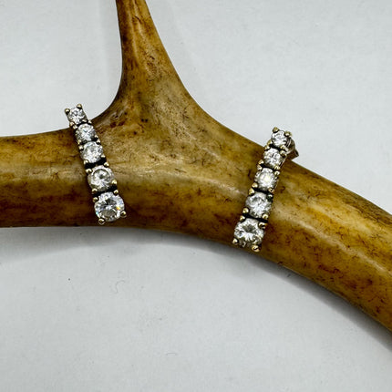 Vintage Deco White Sapphire Sterling Silver Dangle Earrings