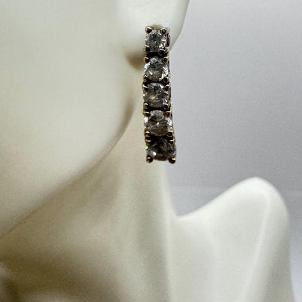 Vintage Deco White Sapphire Sterling Silver Dangle Earrings