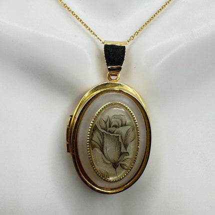 Vintage Gold Locket | Tiny 9k GF Heart Pendant Photo Memory Charm Engraved Heart Tiny Diamond | Gold 925 Sterling Silver Chain Necklace