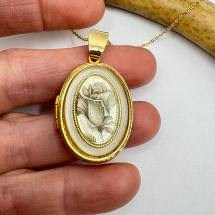 Vintage Gold Locket | Tiny 9k GF Heart Pendant Photo Memory Charm Engraved Heart Tiny Diamond | Gold 925 Sterling Silver Chain Necklace