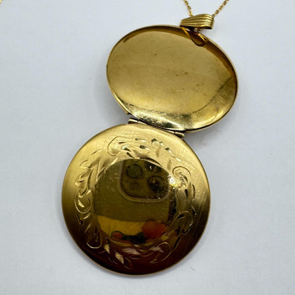 Vintage 9k gold filled photo Locket Necklace