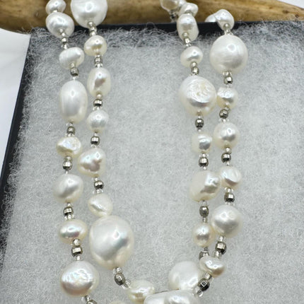 Vintage Pearl Necklace | Hand Knotted Pink Pearl Gemstone 44 Inch Jump Rope Length Elegant Statement Layering Necklace