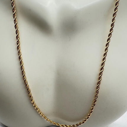 Gold Rope Chain Link Necklace
