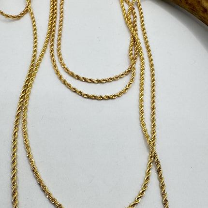 Gold Rope Chain Link Necklace