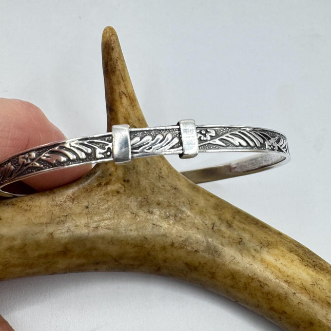 Vintage silver Bangle Cuff Bracelet
