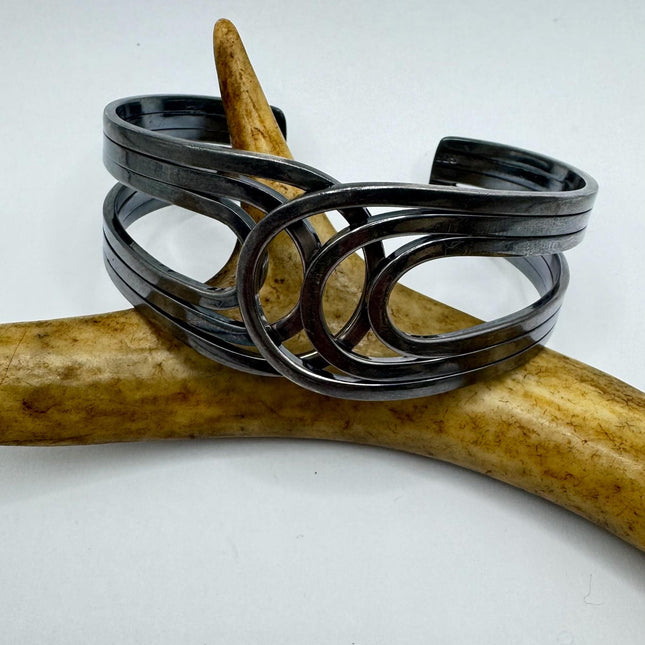 Vintage silver Bangle Cuff Bracelet