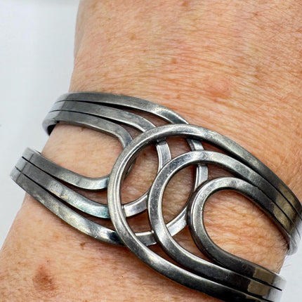 Vintage silver Bangle Cuff Bracelet