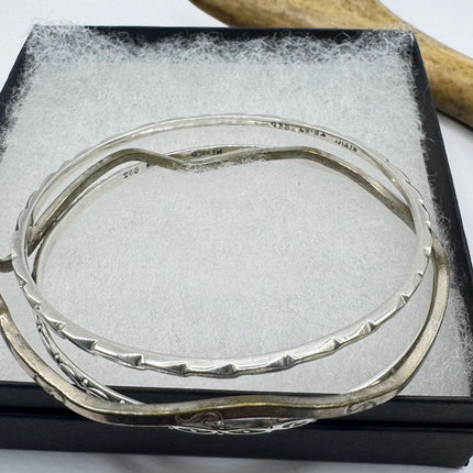 Vintage silver Bangle Cuff BraceletSet of 3