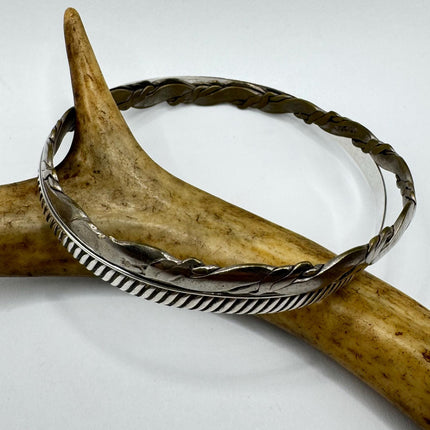 Vintage silver Bangle Cuff Bracelet Set of 2 African 925 from Elijah collection