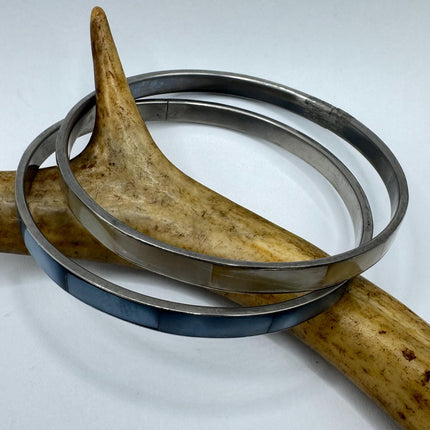 Vintage silver Bangle Cuff Bracelet Set of 2 African 925 from Elijah collection