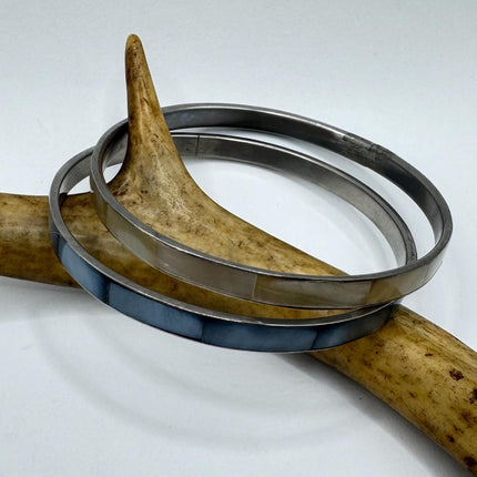 Vintage silver Bangle Cuff Bracelet Set of 2 African 925 from Elijah collection