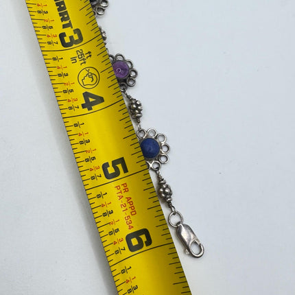 Vintage Gemstone Lucky Bracelet - 925 Sterling Silver Stacked Layers for Everyday Wear Elijah Collection