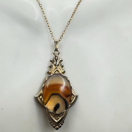 Vintage Red Carnelian Agate Gold Filled Necklace - Lucky Everyday Minimal