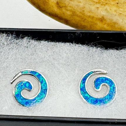 Swirl Stud Silver Earrings