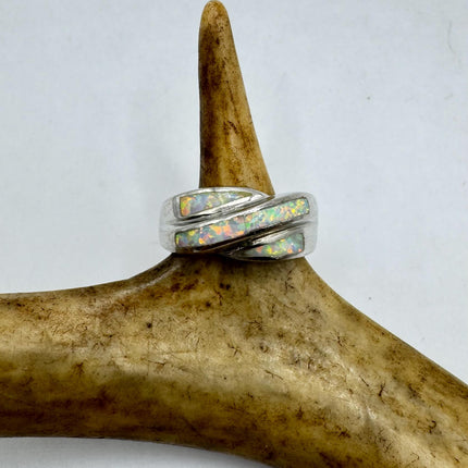 Vintage Fire Opal Tiny Stacking Promise Ring - 925 Sterling Silver Band Minimalist Jewelry for Prom Wedding or Everyday Ring
