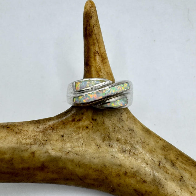 Vintage Fire Opal Tiny Stacking Promise Ring - 925 Sterling Silver Band Minimalist Jewelry for Prom Wedding or Everyday Ring