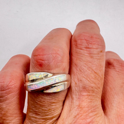 Vintage Fire Opal Tiny Stacking Promise Ring - 925 Sterling Silver Band Minimalist Jewelry for Prom Wedding or Everyday Ring