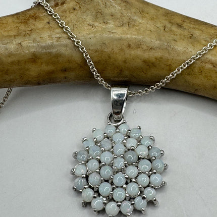 Vintage tiny white fire opal star on a 925 sterling silver chain minimalist necklace