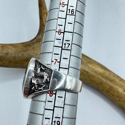 Vintage Black Onyx Mens Ring 925 Sterling Silver Band Deco Antique Cocktail Statement ring