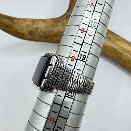 Vintage Black Onyx Mens Ring 925 Sterling Silver Band Deco Antique Cocktail Statement ring