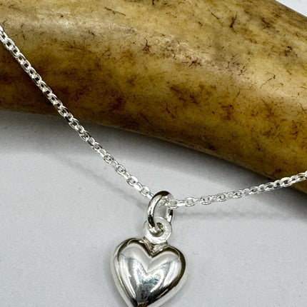 Vintage Tiny Mini Floating Heart Necklace Dainty 925 Sterling Silver Chain, Delicate Design laird stacking look