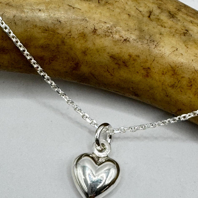 Vintage Tiny Mini Floating Heart Necklace Dainty 925 Sterling Silver Chain, Delicate Design laird stacking look
