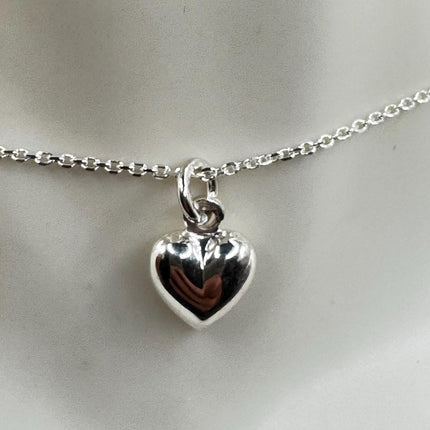 Vintage Tiny Mini Floating Heart Necklace Dainty 925 Sterling Silver Chain, Delicate Design laird stacking look