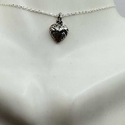 Vintage Tiny Mini Floating Heart Necklace Dainty 925 Sterling Silver Chain, Delicate Design laird stacking look