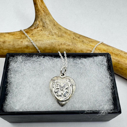 Vintage Tiny Mini Floating Heart Necklace Dainty 925 Sterling Silver Chain, Delicate Design Layered stacking look