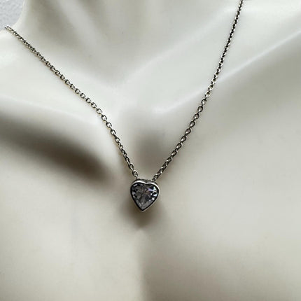 Vintage Tiny Mini Floating Heart Necklace Dainty 925 Sterling Silver Chain, Delicate Design Layered stacking look