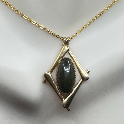 Vintage Jade Gold Filled Necklace - Lucky Everyday Minimal