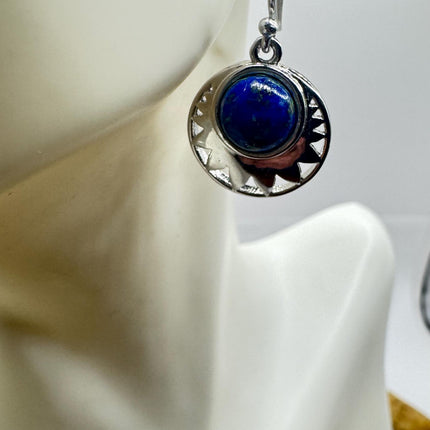 vintage lapis lazuli Simple Minimal Hoops Earrings