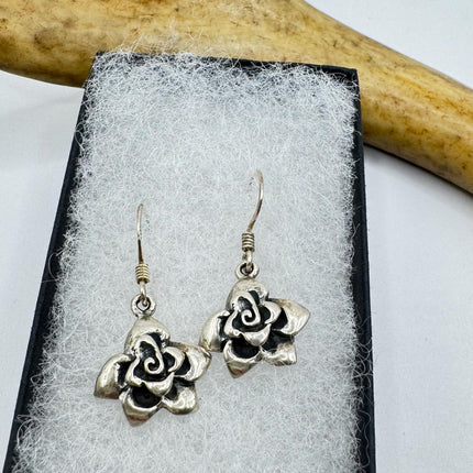 Vintage Rose Flower Earrings