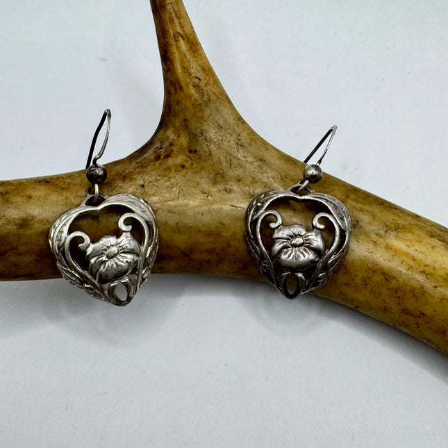 Vintage Rose Flower Earrings