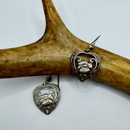 Vintage Rose Flower Earrings