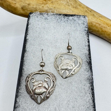 Vintage Rose Flower Earrings