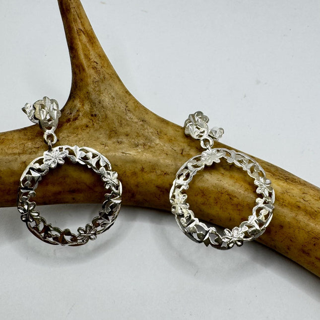 Vintage Rose Flower Earrings