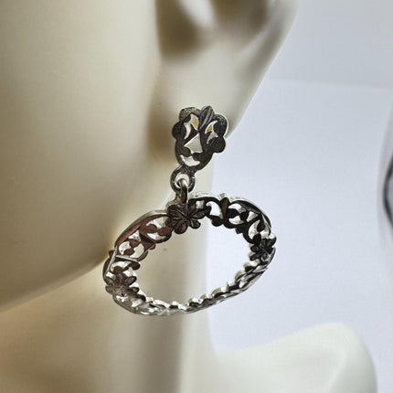 Vintage Rose Flower Earrings