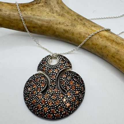 vintage smoky topaz Necklace Dainty 925 Sterling Silver Chain, Delicate Design