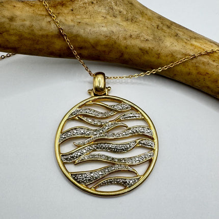 Vintage White diamond 925 Sterling Silver Necklace - Antique Design